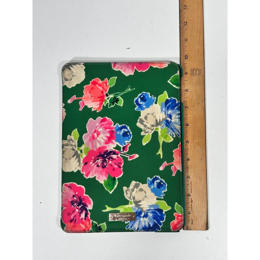 Kate Spade New York iPad Folio Case Green Floral Print with Stand